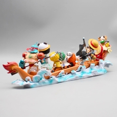 Mô Hình OnePiece băng mũ rơm chèo thuyền rồng - Cao 16cm - ngang 33cm - nặng 730gram - Box carton N1-K36-T5-S1