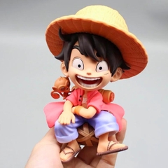 Mô Hình One Piece Luffy AI Chibi ngồi - Cao 16cm - nặng 300gram - Có Hộp màu - Figure anime One Piece - N1-K29-T4-S1