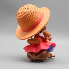 Mô Hình One Piece Luffy AI Chibi ngồi - Cao 16cm - nặng 300gram - Có Hộp màu - Figure anime One Piece - N1-K29-T4-S1