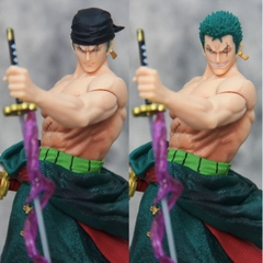 Mô Hình OnePiece Zoro dáng đứng cầm kiếm - Cao 24cm - nặng 450gram - Phụ kiện : Kiếm , đầu thay thay thế -  Figure OnePiece -  Có Hộp màu - N4-K15