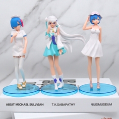 Mô Hình RE:ZERO bộ 6 nhân vật Rem  - Cao 17cm - nặng 300Gram - Figure RE:ZERO - No Box : bọc túi OPP - N3-K47-T2-S3