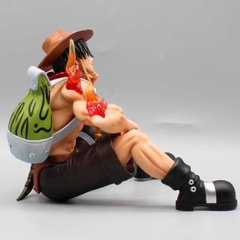 Mô Hình OnePiece Ace dáng ngồi dơ ngón tay - Cao 13cm - Nặng 400gram- Có Hộp màu - Figure anime One Piece