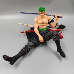 Mô Hình One Piece Zoro ngồi vác kiếm - Cao 11cm - Nặng 380gram - Box màu - Phụ kiện :  Kiếm - Figure anime One Piece N1-K42-T4-S1