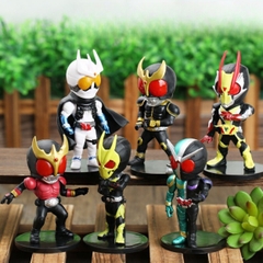 Mô Hình Bộ 6 nhân vật Kamen Rider chibi bản A - Cao 10cm - nặng 300gram - No Box : bọc túi OPP - Figure anime Kamen Rider