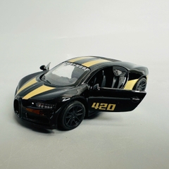 Mô Hình xe bugati đen sọc vàng tỉ lệ 1:43 Hợp kim có thể mở cửa - bánh sau chạy cót - Dài 10cm - cao 3cm - nặng 200gram - Figure Oto - FULL BOX : box màu - SKU : oto362 số 23