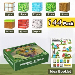 Đồ Chơi Khối Nam Châm Từ Tính Minecraft,Block Minecraft Nam Châm, Đồ Chơi Xây Dựng Cho Bé 1 Hộp 144 mảnh - Bản A - SKU : ht10 ( VAT : DC4 ) - K62-T3-S8
