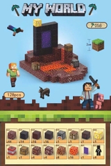 Đồ Chơi Khối Nam Châm Từ Tính Minecraft,Block Minecraft Nam Châm, Đồ Chơi Xây Dựng Cho Bé 1 Hộp 128 mảnh - Bản A - SKU : ht12 ( VAT : DC4 )