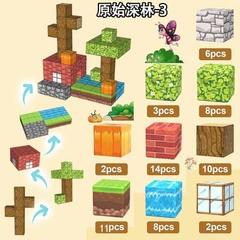 Đồ Chơi Khối Nam Châm Từ Tính Minecraft,Block Minecraft Nam Châm, Đồ Chơi Xây Dựng Cho Bé 1 Hộp 64 mảnh - Bản C
