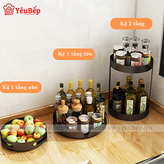 Kệ đựng gia vị xoay 360 độ 2 tầng thông minh