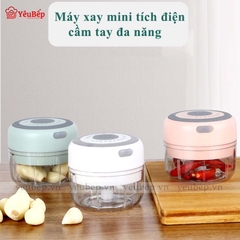 Máy Xay Tỏi Ớt Hành, Thịt, Rau, Củ Quả Cầm Tay Mini Đa Năng Tích Điện Cao Cấp - Sạc Pin Bằng Cổng USB