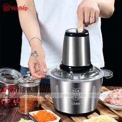 Máy Xay Thịt Đa Năng, Xay Củ Quả, Hành, Tỏi Ớt, 4 Lưỡi, Cối Inox 304, Công Suất 300 W, Dung tích 3L