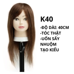 Đầu Ken Nữ Tóc Thật Dài 40cm - Uốn Sấy Nhuộm Tạo Kiểu - K40