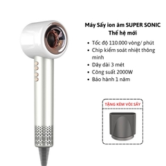 Máy Sấy Tóc Ion Âm Super Sonic Cao Cấp Thế Hệ Mới - Bảo Hành 6 Tháng - 1 Đổi 1