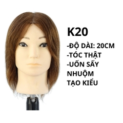 Đầu Ken Nam Tóc Thật Dài 20cm - Uốn Sấy Nhuộm Tạo Kiểu - K20