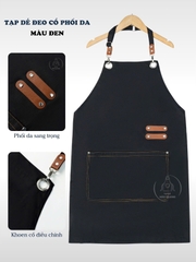 Tạp Dề Đeo Cổ Phối Da Dáng Dài Cao Cấp - Tạp Dề Hào Quang