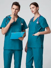 MÃ 02 - BỘ SCRUBS CỔ TIM MÀU CỔ VỊT CAO CẤP