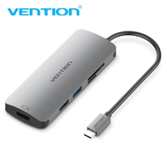 Cáp chuyển đổi USB Type C sang HDMI/ SD/ TF/ 2 cổng USB 3.0/ Type C PD Vention dài 10cm