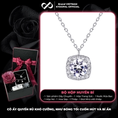 Dây chuyền bạc nữ KYDOPAL mặt vuông cá tính đính đá cao cấp trang sức bạc 925 - PAL9C3C25