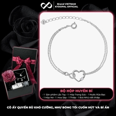 Lắc tay bạc nữ KYDOPAL trái tim cá tính kết nối vô cực nữ tính trang sức bạc 925 - PAL9C3L33