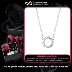 Dây chuyền bạc nữ KYDOPAL mặt tròn cá tính thân uốn đính đá trang sức bạc cao cấp - PAL9C8C1