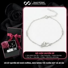 Lắc tay bạc nữ KYDOPAL Vòng tay tim lồng mini xinh xắn trang sức bạc 925 - PAL9C3L35