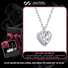 Dây chuyền bạc nữ KYDOPAL mặt trái tim đính đá viền cao cấp trang sức bạc 925 - PAL9C3C12