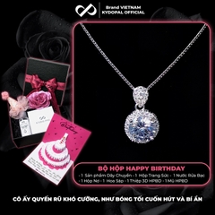 Dây chuyền bạc nữ KYDOPAL mặt đá tròn cá tính nạm đá cao cấp trang sức bạc 925 - PAL9C3C26