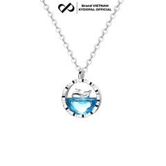 Dây chuyền bạc nữ KYDOPAL vòng cổ cá tính cá voi biển xanh lấp lánh trang sức bạc 925 - PAL9C3C49