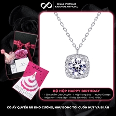 Dây chuyền bạc nữ KYDOPAL mặt vuông cá tính đính đá cao cấp trang sức bạc 925 - PAL9C3C25