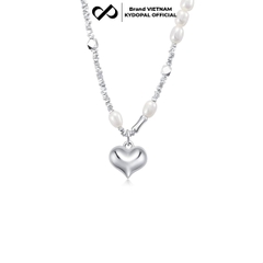 Dây chuyền bạc nữ KYDOPAL hạt vỡ Charm tim trai nước ngọt tự nhiên trang sức cao cấp - PAL9C3C66