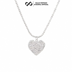 Dây chuyền bạc nữ KYDOPAL vòng cổ cá tính dây xù kim tuyến treo mặt tim phay cát bản to trang sức bạc 925 - PAL9C3C59