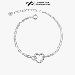 Lắc tay bạc nữ KYDOPAL trái tim cá tính kết nối vô cực nữ tính trang sức bạc 925 - PAL9C3L33