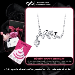 Dây chuyền bạc nữ KYDOPAL mặt tán lá treo hạt đá nhỏ nữ tính trang sức bạc 925 - PAL9C3C63