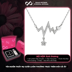 Dây chuyền bạc nữ KYDOPAL nhịp tim cá tính đính đá xinh xắn trang sức bạc cao cấp - PAL9C3C13