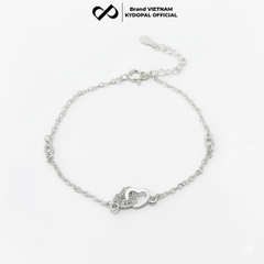 Lắc tay bạc nữ KYDOPAL Vòng tay tim lồng mini xinh xắn trang sức bạc 925 - PAL9C3L35