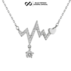 Dây chuyền bạc nữ KYDOPAL nhịp tim cá tính đính đá xinh xắn trang sức bạc cao cấp - PAL9C3C13