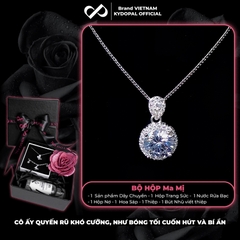 Dây chuyền bạc nữ KYDOPAL mặt đá tròn cá tính nạm đá cao cấp trang sức bạc 925 - PAL9C3C26
