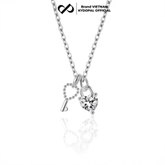 Dây chuyền bạc nữ KYDOPAL vòng cổ cá tính chìa khóa trái tim đá trắng trang sức bạc 925 - PAL9C3C46