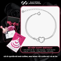 Lắc tay bạc nữ KYDOPAL trái tim cá tính kết nối vô cực nữ tính trang sức bạc 925 - PAL9C3L33