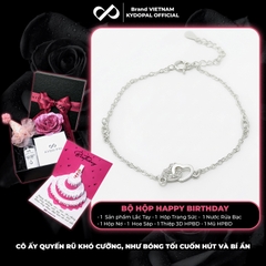 Lắc tay bạc nữ KYDOPAL Vòng tay tim lồng mini xinh xắn trang sức bạc 925 - PAL9C3L35