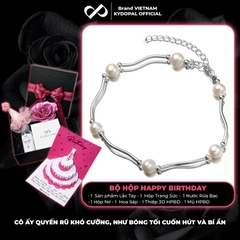 Lắc tay bạc nữ KYDOPAL vòng tay hạt trai nước ngọt mix ống bạc xoắn nữ tính trang sức bạc 925 - PAL9C3L53