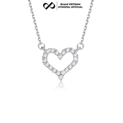 Dây chuyền bạc nữ KYDOPAL cá tính tim rỗng nạm đá viền cao cấp trang sức bạc 925 - PAL9C3C22
