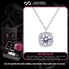 Dây chuyền bạc nữ KYDOPAL mặt vuông cá tính đính đá cao cấp trang sức bạc 925 - PAL9C3C25