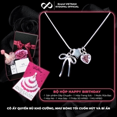 Dây chuyền bạc nữ KYDOPAL cá tính treo Charm nơ thắt, ngôi sao và tim hồng dễ thương - PAL9C3C38