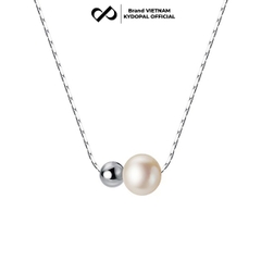 Dây chuyền bạc nữ KYDOPAL vòng cổ cá tính hạt mì mix hạt trai nữ tính trang sức bạc 925  - PAL9C3C55