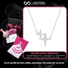 Dây chuyền bạc nữ KYDOPAL mẫu sao đôi cá tính lấp lánh trang sức bạc 925 - PAL9C3C18