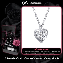 Dây chuyền bạc nữ KYDOPAL mặt trái tim đính đá viền cao cấp trang sức bạc 925 - PAL9C3C12
