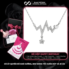 Dây chuyền bạc nữ KYDOPAL nhịp tim cá tính đính đá xinh xắn trang sức bạc cao cấp - PAL9C3C13