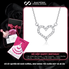 Dây chuyền bạc nữ KYDOPAL cá tính tim rỗng nạm đá viền cao cấp trang sức bạc 925 - PAL9C3C22