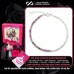 Lắc tay bạc nữ KYDOPAL vòng tay tuamaline hạt đá tròn màu sắc mix hạt bạc vỡ nhẹ nhàng - PAL9C3L24